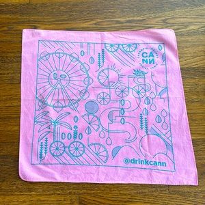 Pink Cotton Print Bandana 21” x 20”